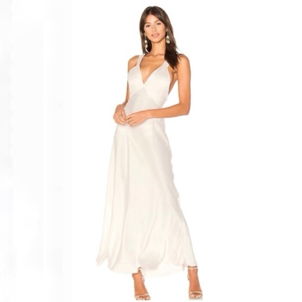 NWT Majorelle Brook 100% Silk Slip Maxi Dress Biscuit